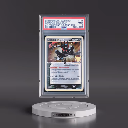 2021 Pokémon Swsh Black Star Promo #144 Greninja-Gold Star - Celebrations Elite Trainer Box (PSA 9 M