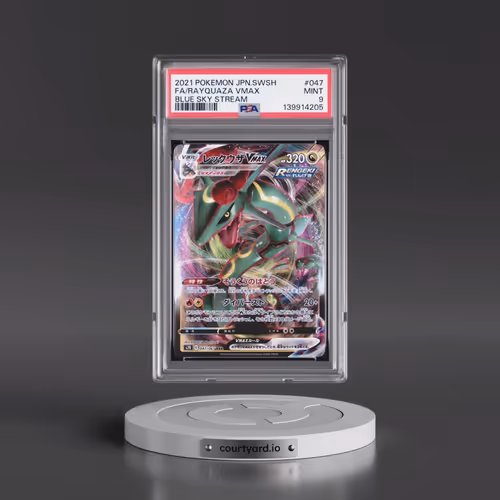 2021 Pokémon Sword & Shield Blue Sky Stream #047 Rayquaza Vmax - Full Art (PSA 9 MINT)