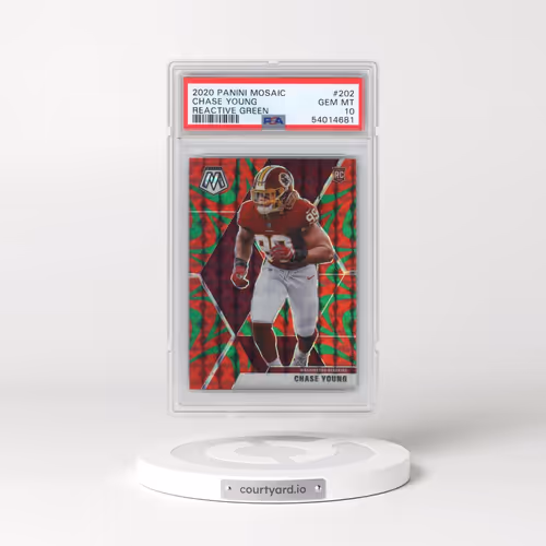 2020 Panini Mosaic #202 Chase Young - Reactive Green (PSA 10 GEM MINT)