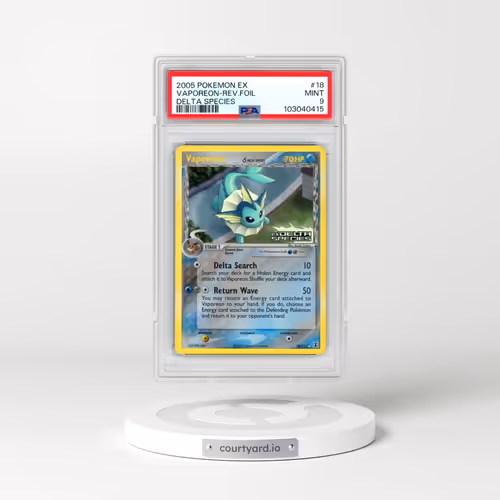 2005 Pokémon EX Delta Species #18 Vaporeon - Reverse Foil (PSA 9 MINT)