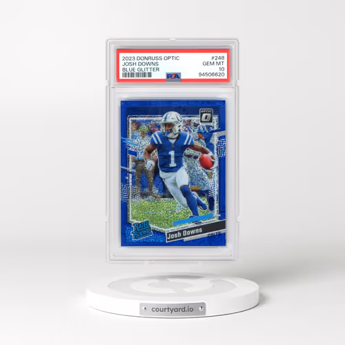 2023 Panini Donruss Optic #248 Josh Downs - Blue Glitter (PSA 10 GEM MINT)