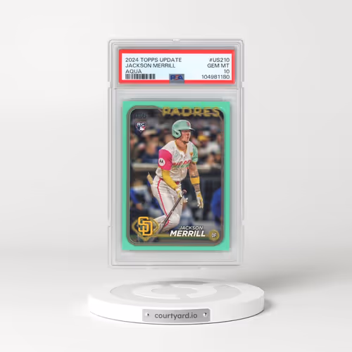 2024 Topps Update #US210 Jackson Merrill - Aqua (PSA 10 GEM MINT)