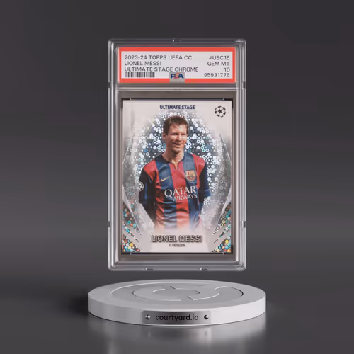 2023-24 Topps UEFA Club Competitions Ultimate Stage Chrome #USC15 Lionel Messi (PSA 10 GEM MINT)