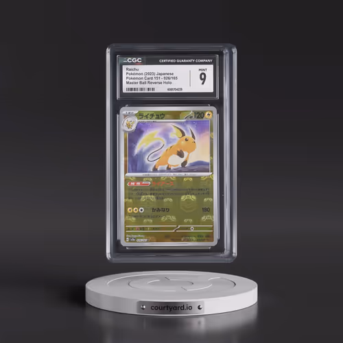2023 Pokémon Card 151 #026/165 Raichu - Reverse Holo Master Ball (CGC 9 MINT)