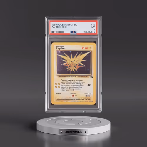 1999 Pokémon Fossil #15 Zapdos - Holo (PSA 7 NM)
