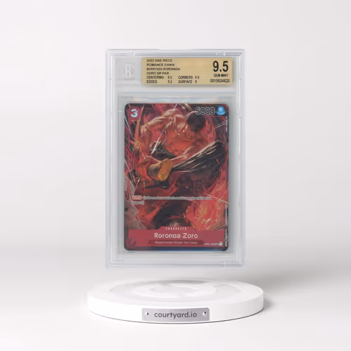 2022 One Piece Card Game Romance Dawn #OP01025 Roronoa Zoro ALT ART SR CORR (BGS 9.5 GEM MINT)