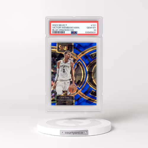 2023 Panini Select #121 Victor Wembanyama - Blue Cracked Ice (PSA 10 GEM MINT)
