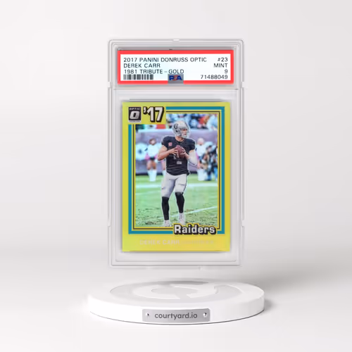 2017 Panini Donruss Optic 1981 Tribute #23 Derek Carr - Gold (PSA 9 MINT)