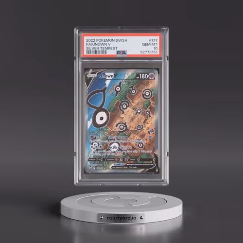 2022 Pokémon Sword & Shield Silver Tempest #177 Unown V - Holo Full Art (PSA 10 GEM MINT)