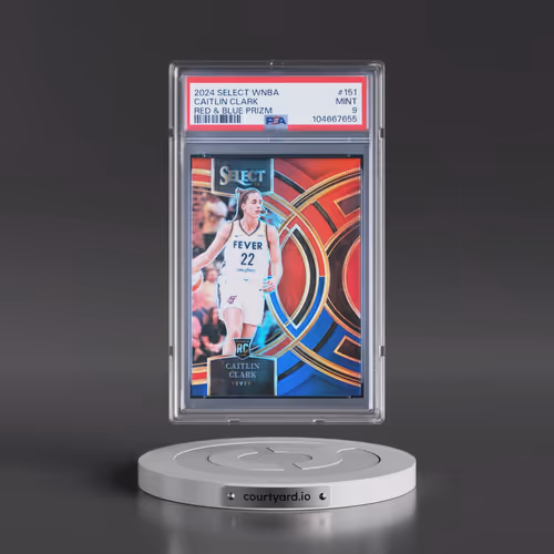 2024 Panini Select WNBA #151 Caitlin Clark - Red & Blue Prizm (PSA 9 MINT)