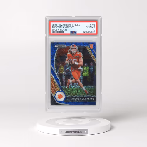 2021 Panini Prizm Draft Picks #106 Trevor Lawrence - Blue Circles (PSA 10 GEM MINT)