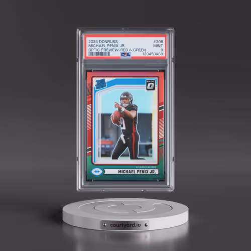 2024 Panini Donruss #308 Michael Penix Jr. - Optic Preview-Red & Green (PSA 9 MINT)