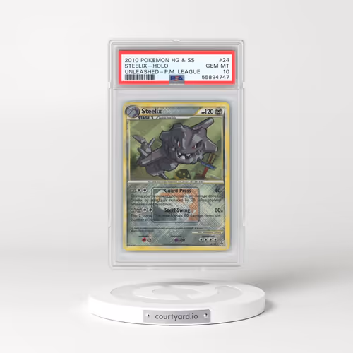 2010 Pokémon Heartgold & Soulsilver Unleashed #24 Steelix - Holo Crosshatch-2011 Pokemon League (PSA