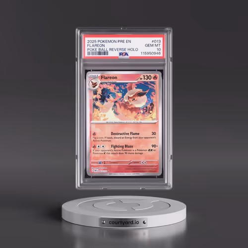 2025 Pokémon Pre EN-Prismatic Evolutions #013 Flareon - Reverse Holo Poke Ball (PSA 10 GEM MINT)