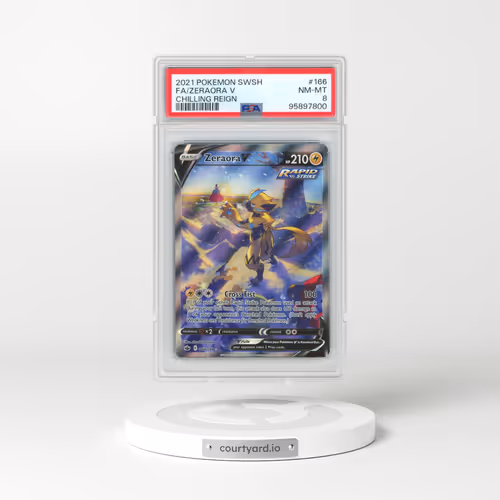 2021 Pokémon Sword & Shield Chilling Reign #166 Zeraora V - Holo Full Art (PSA 8 NM-MT)