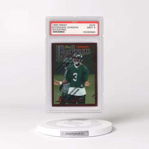 1996 Finest #225 Keyshawn Johnson - w/Coating (PSA 9 MINT)