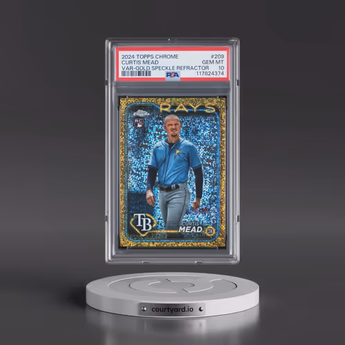 2024 Topps Chrome #209 Curtis Mead - Variation-Gold Speckle Refractor (PSA 10 GEM MINT)