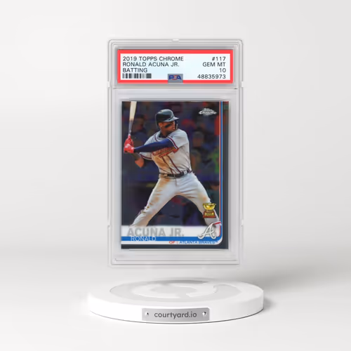 2019 Topps Chrome #117 Ronald Acuna Jr. - Batting (PSA 10 GEM MINT)