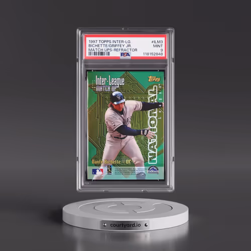 1997 Topps Inter-League Match Ups #ILM3 Dante Bichette/Ken Griffey Jr. - Refractor (PSA 9 MINT)
