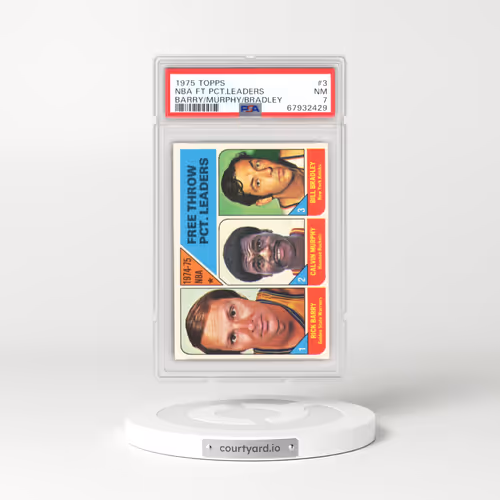 1975 Topps #3 NBA FT Pct.Leaders - Barry/Murphy/Bradley (PSA 7 NM)