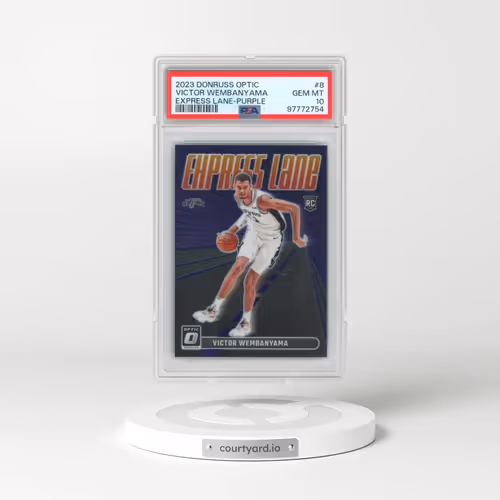 2023 Panini Donruss Optic Express Lane #8 Victor Wembanyama - Purple (PSA 10 GEM MINT)