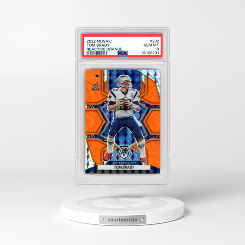 2022 Panini Mosaic #292 Tom Brady - Reactive Orange (PSA 10 GEM MINT)