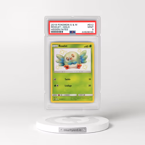2019 Pokémon Sun & Moon Hidden Fates #SV2 Rowlet - Holo (PSA 9 MINT)