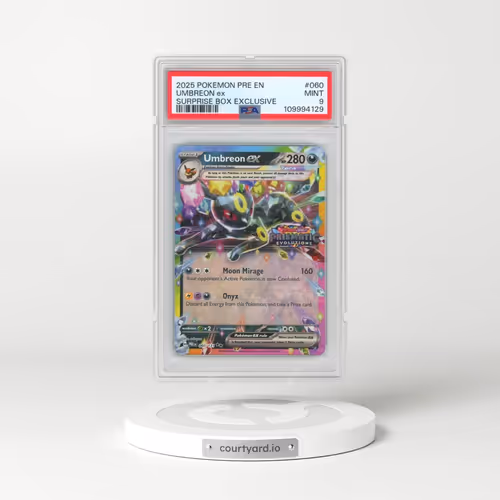 2025 Pokémon Pre EN-Prismatic Evolutions #060 Umbreon EX - Holo Surprise Box Exclusive (PSA 9 MINT)