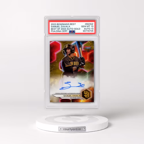 2023 Bowman's Best Best of 2023 Autographs #B23SZ Samuel Zavala - Gold Refractor (PSA 10 GEM MINT)