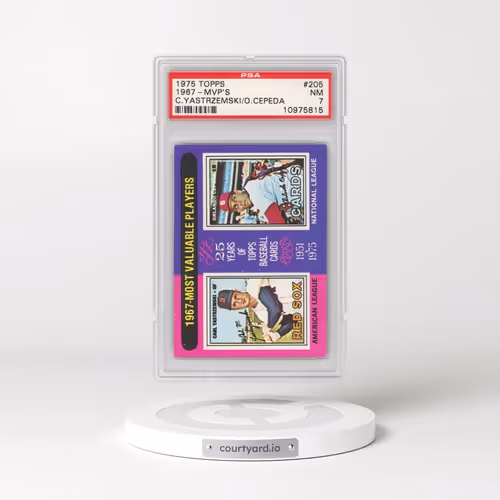 1975 Topps #205 1967-MVP's - Carl Yastrzemski/Orlando Cepeda (PSA 7 NM)