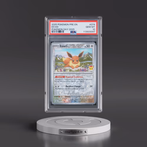 2025 Pokémon Pre EN-Prismatic Evolutions #074 Eevee - Pokemon Day 2025 (PSA 10 GEM MINT)