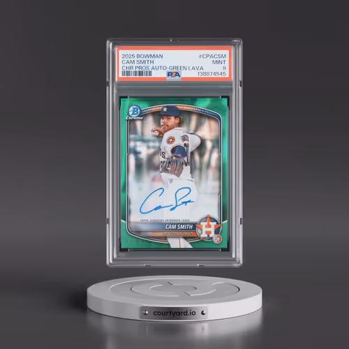 2025 Bowman Chrome Prospect Autographs #CPACSM Cam Smith - Green Lava (PSA 9 MINT)