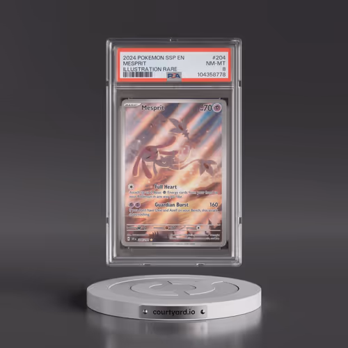 2024 Pokémon Ssp EN-Surging Sparks #204 Mesprit - Illustration Rare (PSA 8 NM-MT)