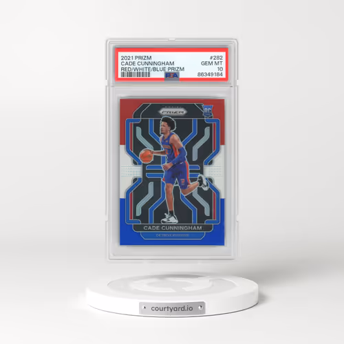 2021 Panini Prizm #282 Cade Cunningham - Red/White/Blue Prizm (PSA 10 GEM MINT)