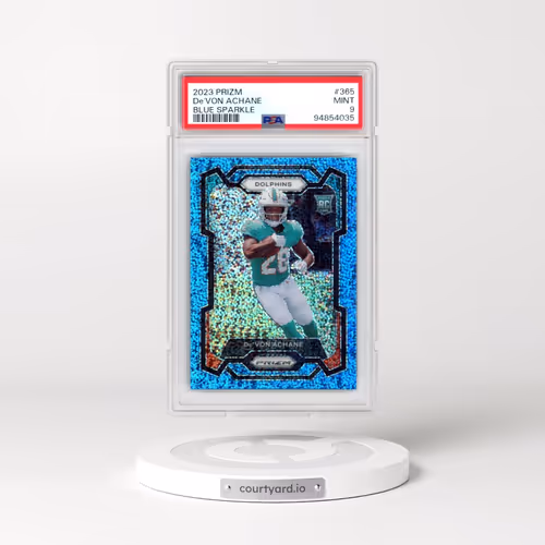 2023 Panini Prizm #365 DE'Von Achane - Blue Sparkle (PSA 9 MINT)