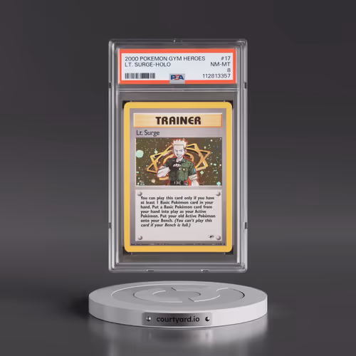 2000 Pokémon Gym Heroes #17 LT. Surge - Holo (PSA 8 NM-MT)