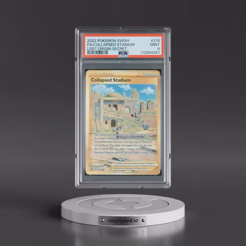 2022 Pokémon Sword & Shield Lost Origin #215 Collapsed Stadium - Full Art Secret (PSA 9 MINT)