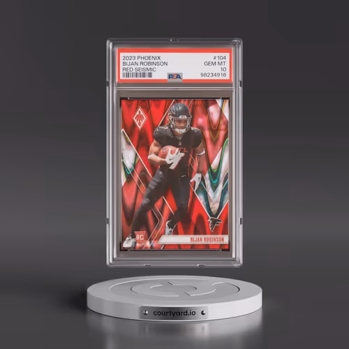 2023 Panini Phoenix #104 Bijan Robinson - Red Seismic (PSA 10 GEM MINT)