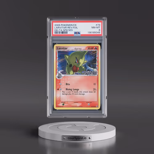 2005 Pokémon EX Delta Species #73 Larvitar - Reverse Foil (PSA 8 NM-MT)