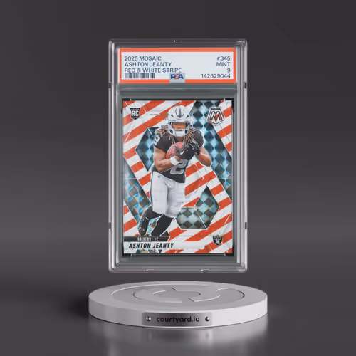 2025 Panini Mosaic #345 Ashton Jeanty - Red & White Stripe (PSA 9 MINT)
