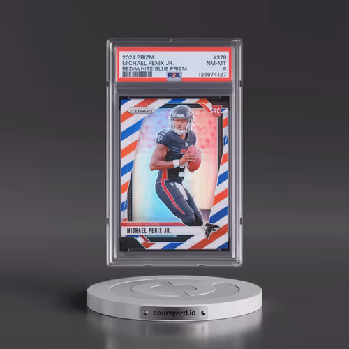 2024 Panini Prizm #378 Michael Penix Jr. - Red/White/Blue Prizm (PSA 8 NM-MT)