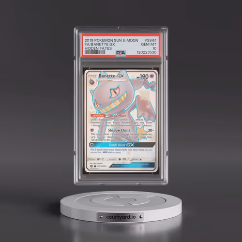 2019 Pokémon Sun & Moon Hidden Fates #SV61 Banette GX - Holo Full Art (PSA 10 GEM MINT)