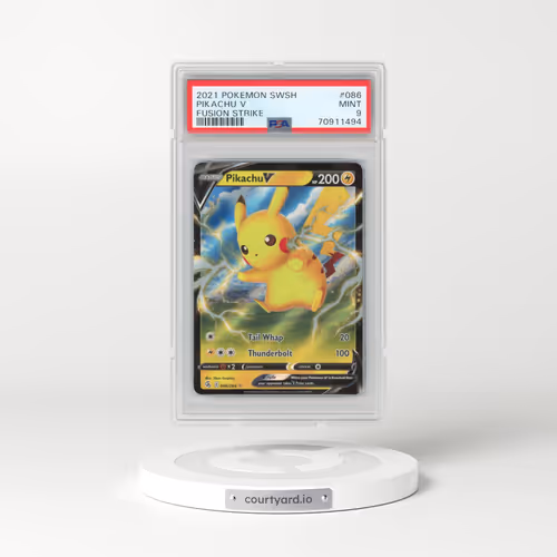 2021 Pokémon Sword & Shield Fusion Strike #086 Pikachu V - Holo (PSA 9 MINT)
