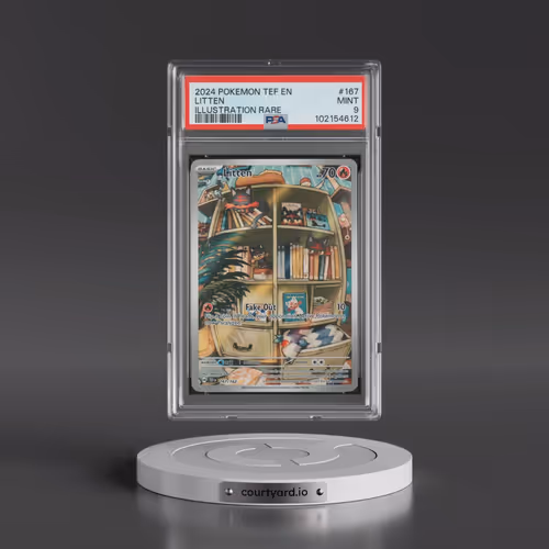 2024 Pokémon Tef EN-Temporal Forces #167 Litten - Illustration Rare (PSA 9 MINT)