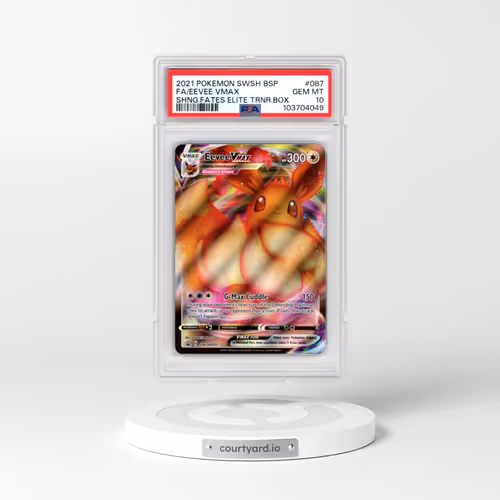 2021 Pokémon Swsh Black Star Promo #087 Eevee Vmax - Full Art Shining Fates Elite Trainer Box (PSA 10 GEM MINT)