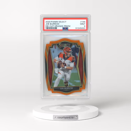 2020 Panini Select #146 Joe Burrow - Die-Cut Orange Prizm (PSA 9 MINT)