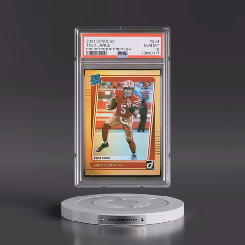 2021 Panini Donruss #254 Trey Lance - Press Proof Premium (PSA 10 GEM MINT)