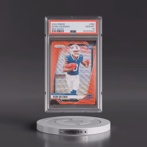 2024 Panini Prizm #362 Keon Coleman - Red Wave (PSA 10 GEM MINT)