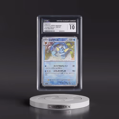 2024 Pokémon Sv8a-Terastal Fest EX #030 Vaporeon - Reverse Holo (CGC 10 GEM MINT)