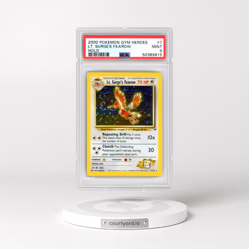 2000 Pokémon Gym Heroes #7 LT. Surge's Fearow - Holo (PSA 9 MINT)